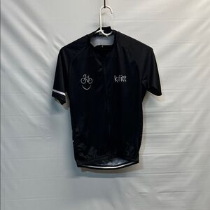Kafitt Cycling Jersey Black Full Zip Bike Shirt Smiley Bicycle Graphic